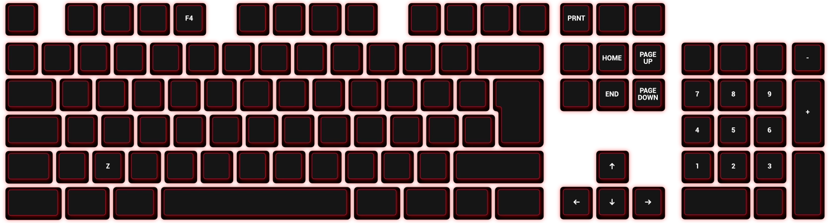 QWERTY keyboard layout showing the Z key used to activate freelook in Star Citizen