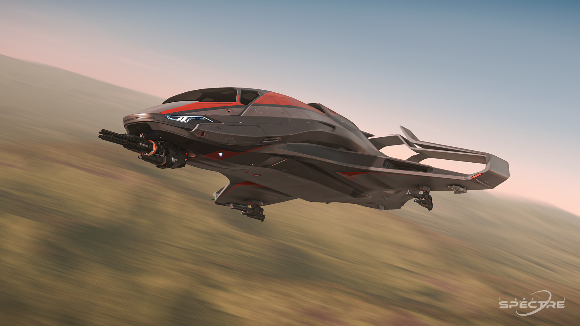 Aegis Avenger Titan flying in space showing its all-rounder design and hull details in Star Citizen