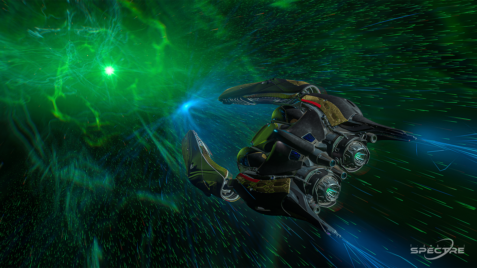 Aegis Avenger Titan flying in space showing its all-rounder design and hull details in Star Citizen