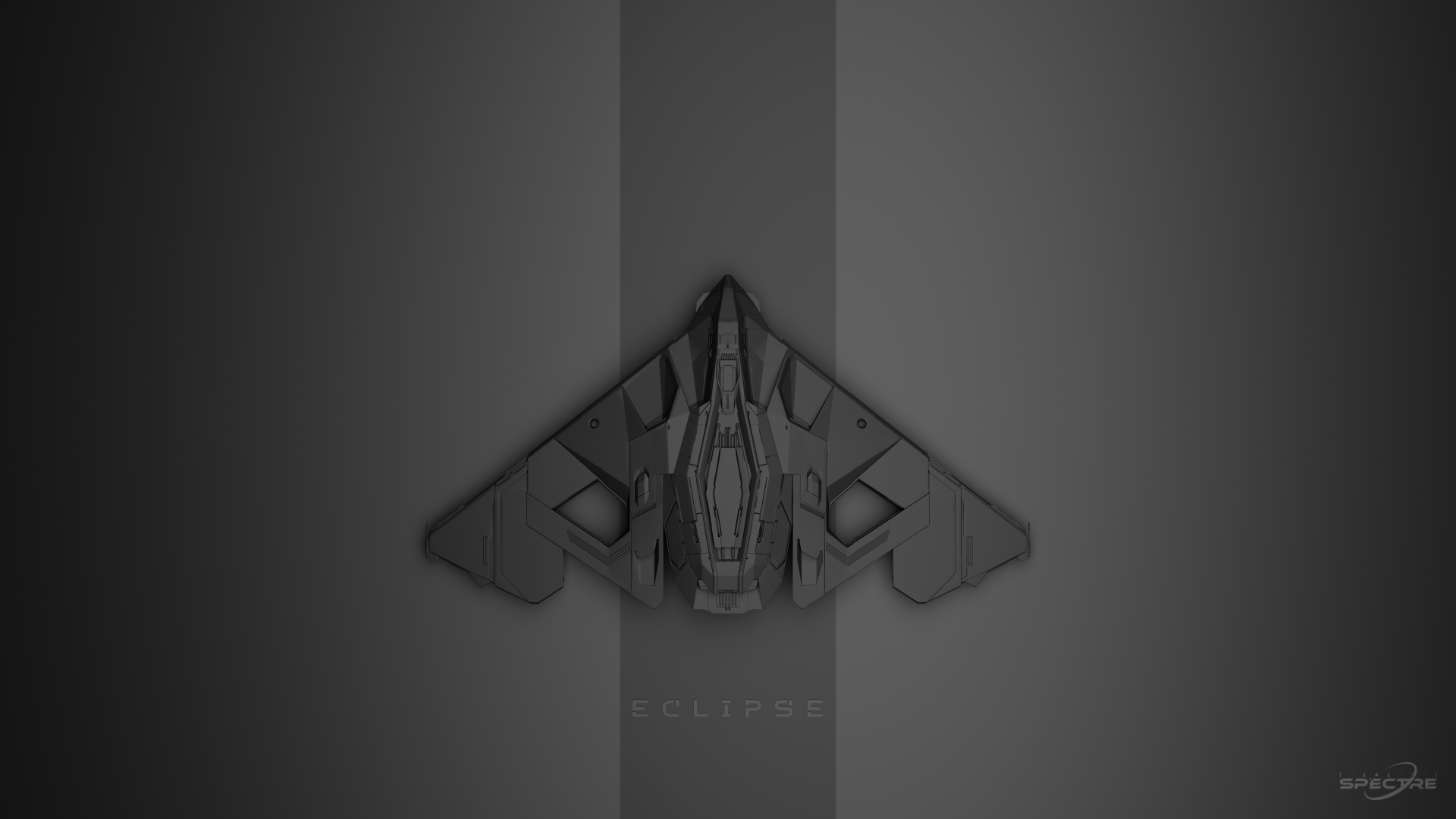 Aegis Eclipse stealth bomber concept render in dark color scheme fanart