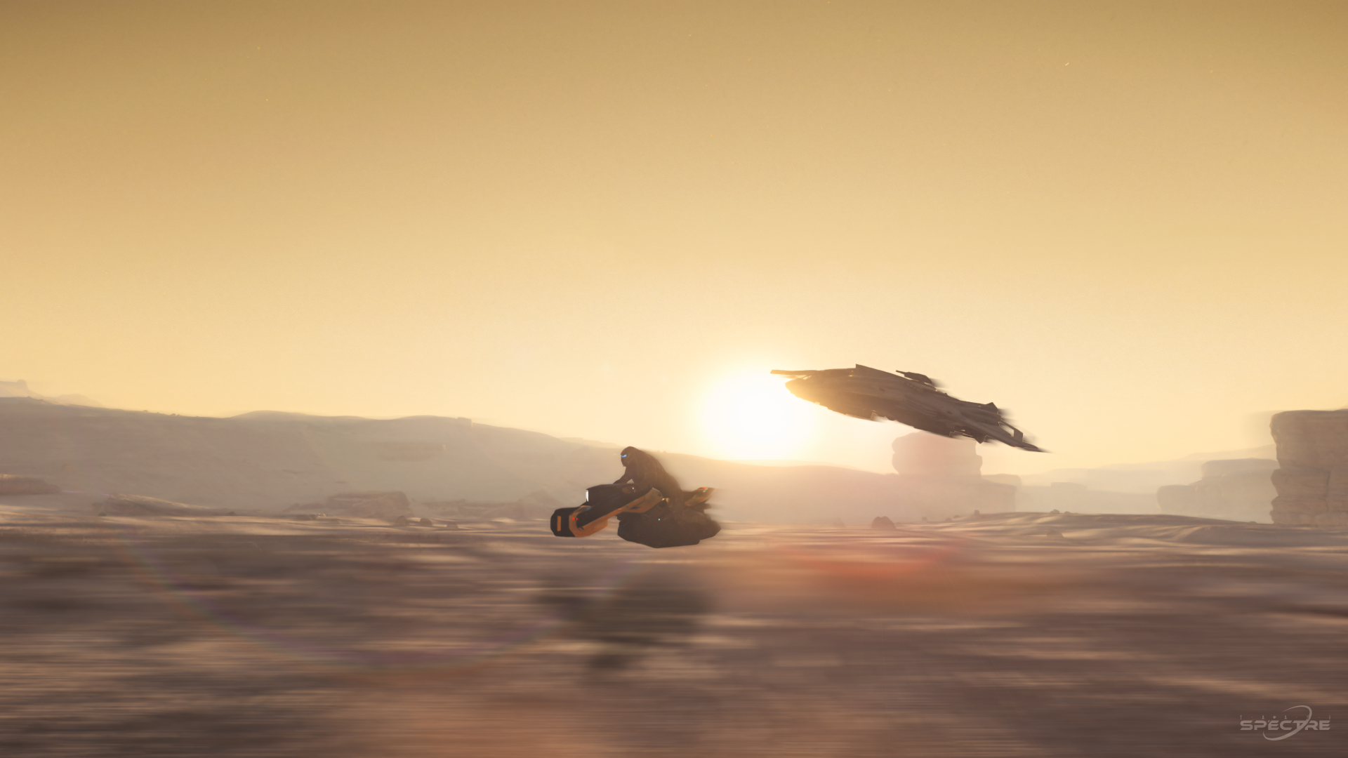 Aegis Gladius light fighter in Deck the Hull paint parked on a landing pad with open cockpit at sunset in Star Citizen