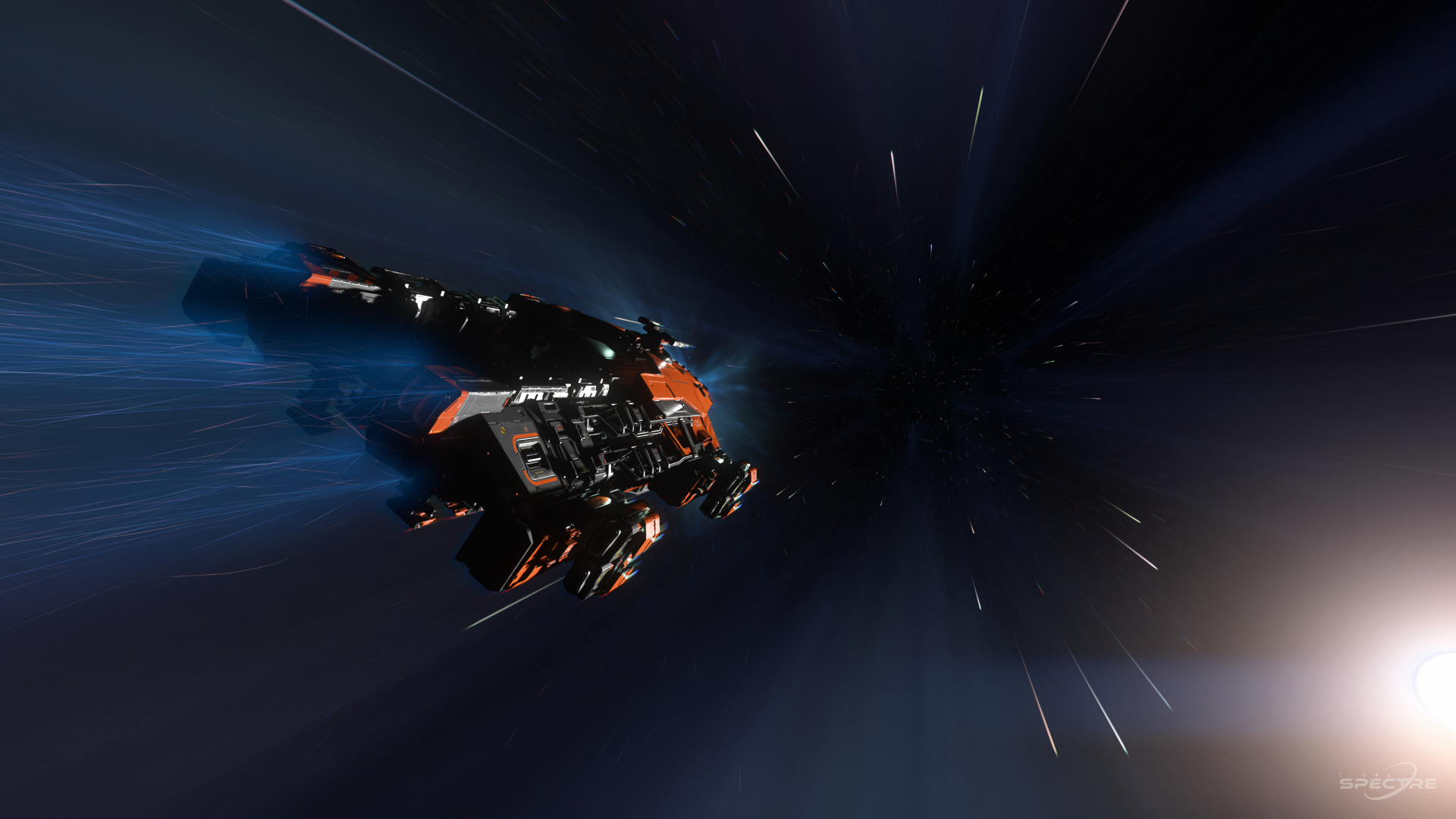 Aegis Eclipse stealth bomber in Meridian paint flying above clouds in Star Citizen