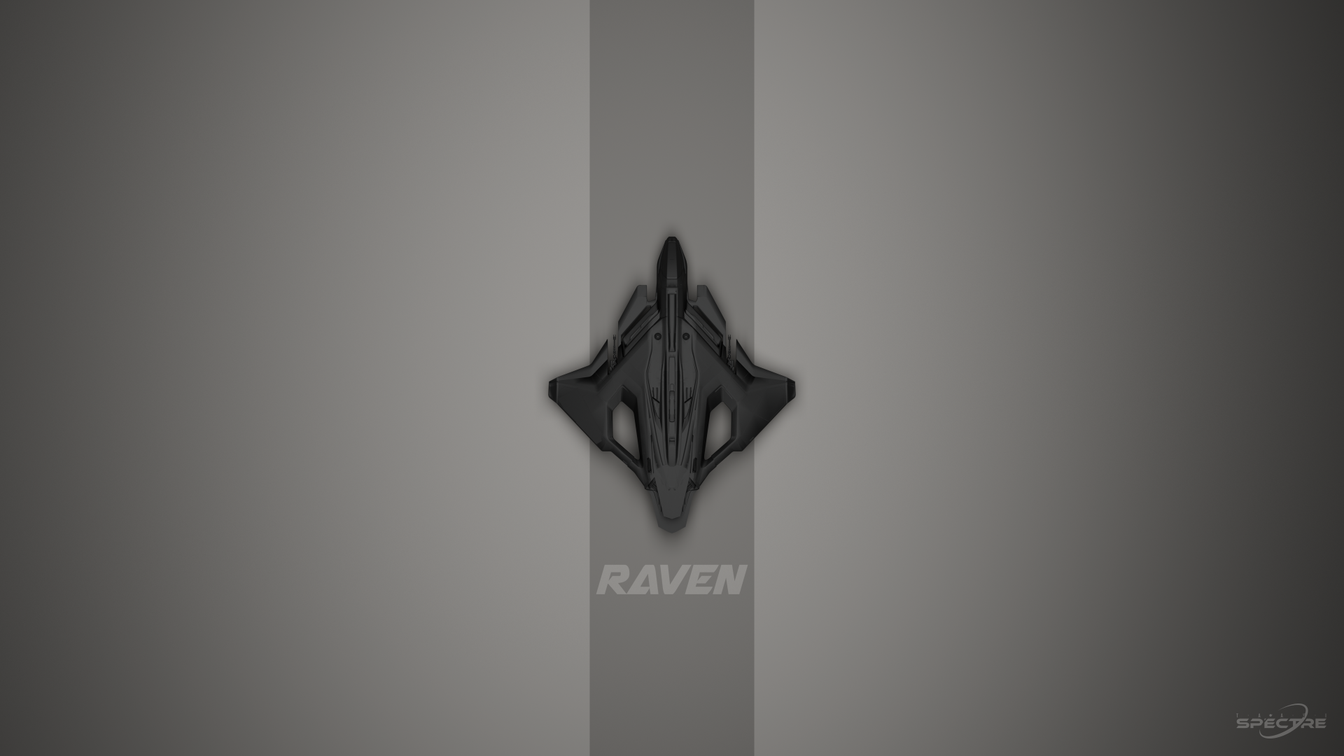 Star Citizen Sabre Raven fanart rendering showing a top-down view with minimal lighting and a symmetrical composition on a neutral background.